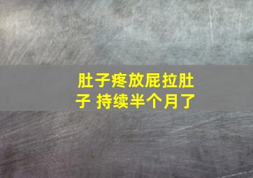 肚子疼放屁拉肚子 持续半个月了